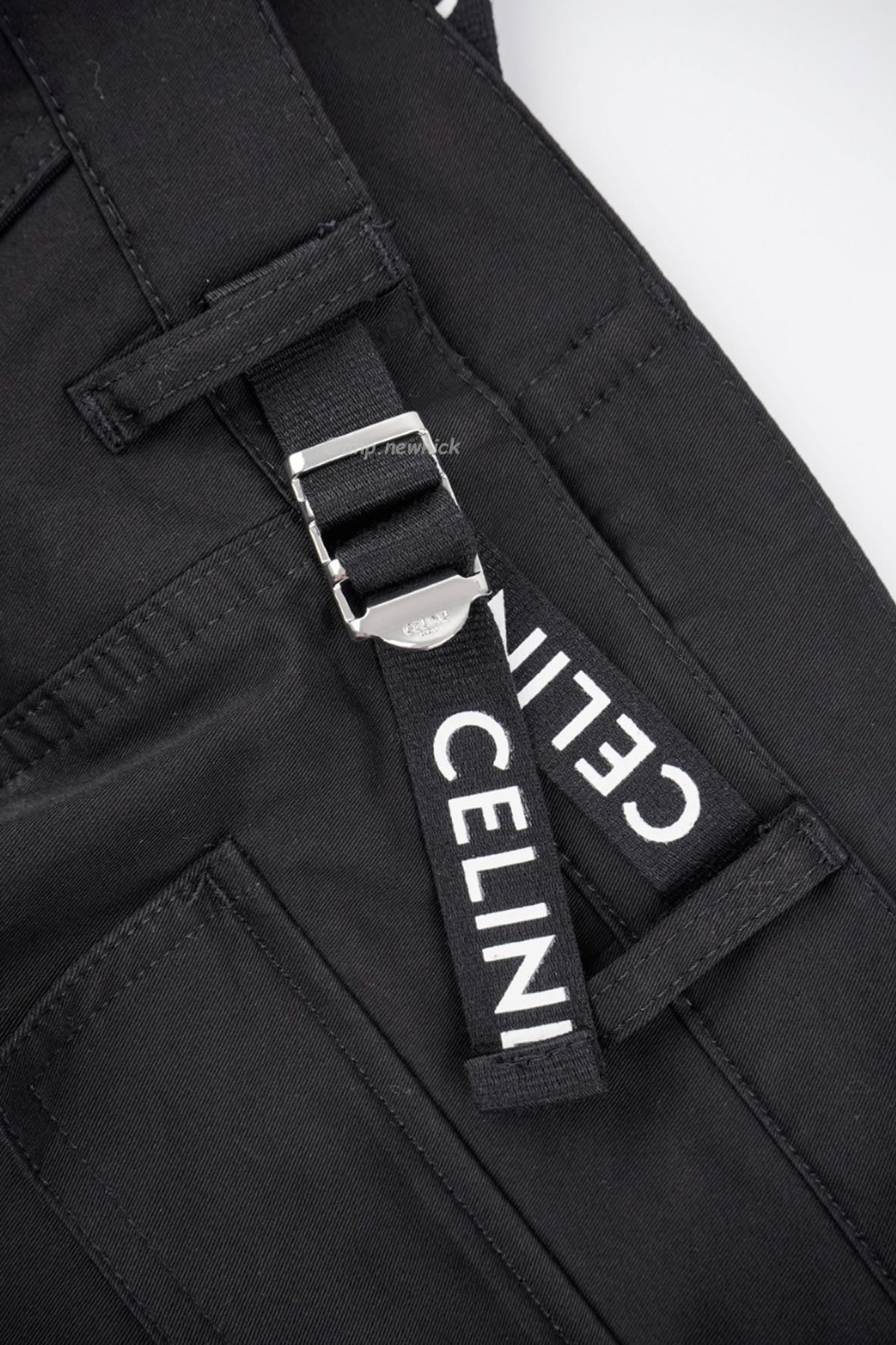 Celine Linen Plain Cotton Logo Cargo Pants (4) - newkick.org